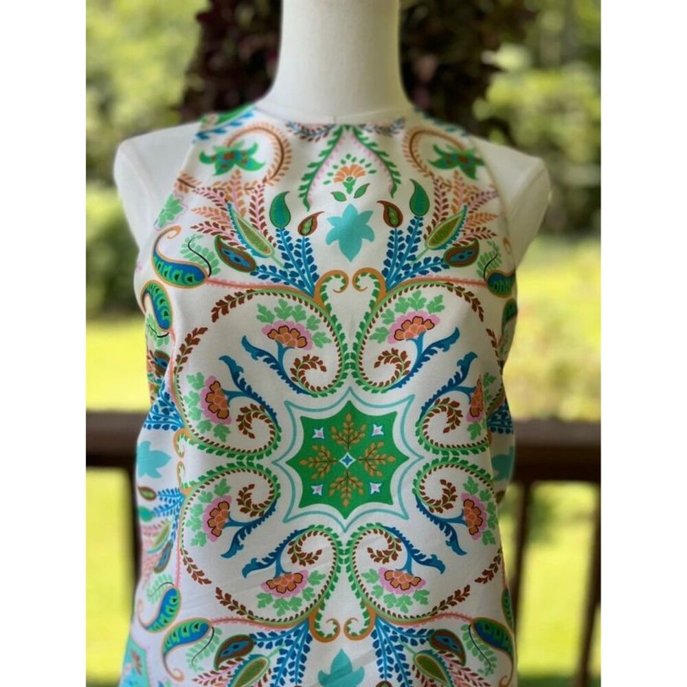 MNG Mango Paisley Tile Print Shift Dress | Sleeveless Size 4 - Picture 2 of 7